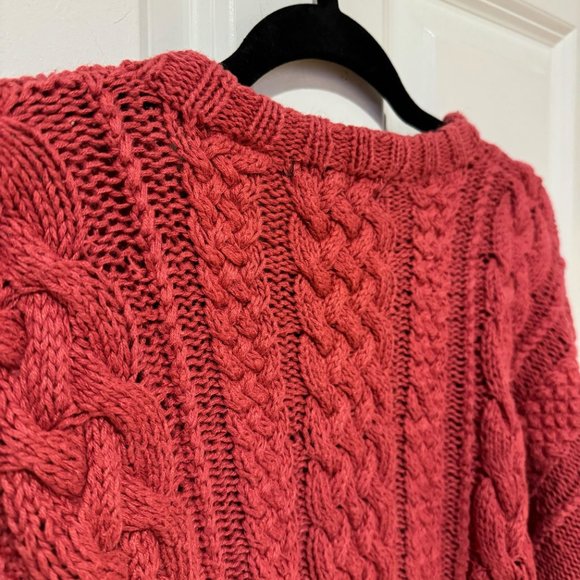 Vintage Structure Mauve Cable Knit Crew Neck‎ Sweater - Size Medium - Picture 9 of 9